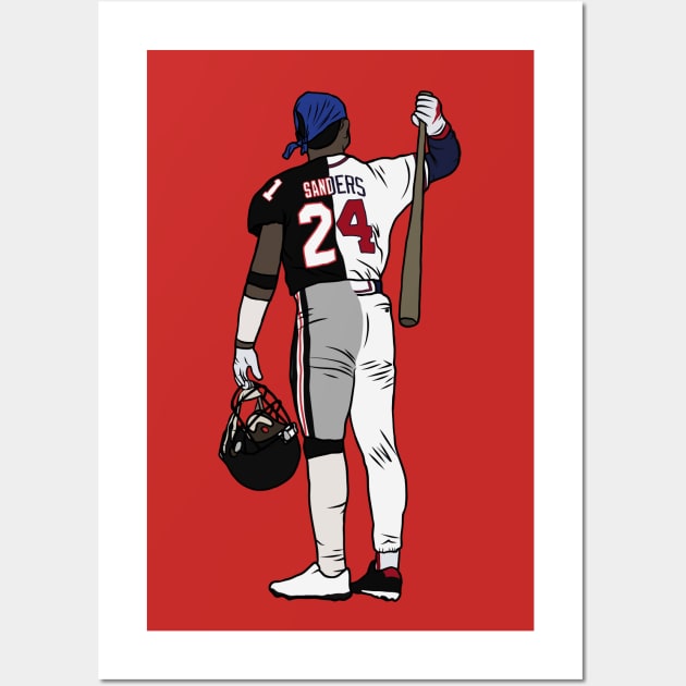 Deion Sanders Two Sport Athlete Wall Art by rattraptees